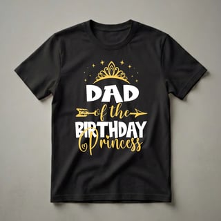 Dad of the Birthday Princess Crown Graphic T-Shirt