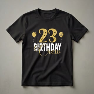 23rd Birthday Crew Matching Family Graphic T-Shirt for Parties