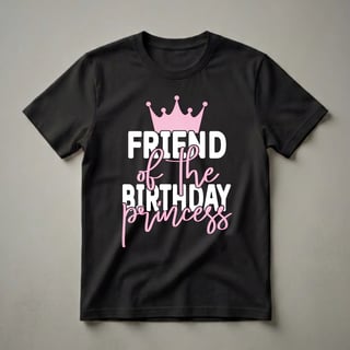 Friend of the Birthday Princess Crown T-Shirt for Girls