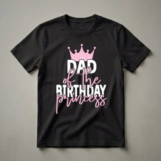 Dad of the Birthday Princess Crown Graphic Crown T-Shirt