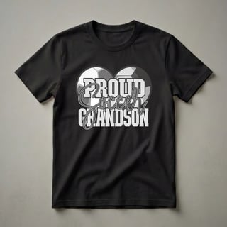 Proud Soccer Grandson Heart Graphic T-Shirt for Family
