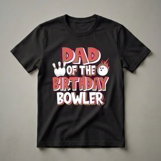 Dad Of The Birthday Bowler Graphic T-Shirt for Bowling Parties