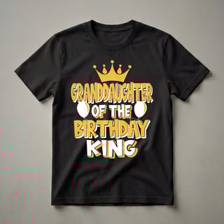 Granddaughter of the Birthday King Family Matching T-Shirt