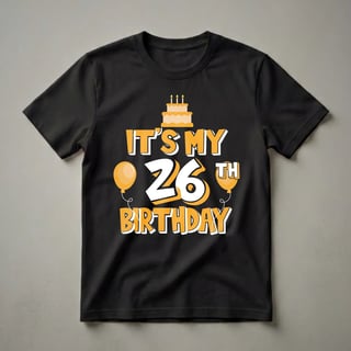 It's My 26th Birthday Graphic T-Shirt for Birthday Celebrations