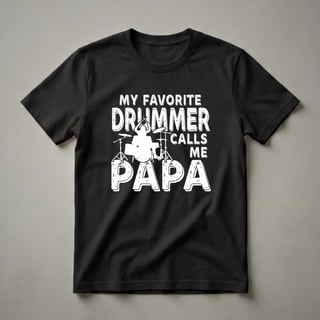 My Favorite Drummer Calls Me Papa Funny Drummer T-Shirt