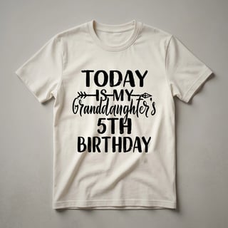 Granddaughter's 5th Birthday Floral Wreath Graphic T-Shirt