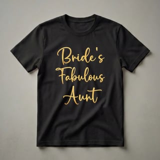 Bride's Fabulous Aunt Gold Script Wedding Party T-Shirt