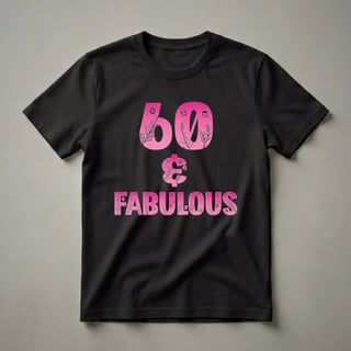60 and Fabulous Pink Floral Graphic T-Shirt for Women Turning 60