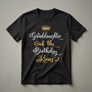 Granddaughter of the Birthday King Graphic T-Shirt for Family Parties