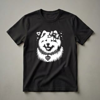 Cute Samoyed Mom Dog Heart Graphic T-Shirt for Women