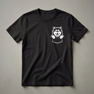Peeking Alaskan Malamute Dog Graphic T-Shirt for Dog Lovers