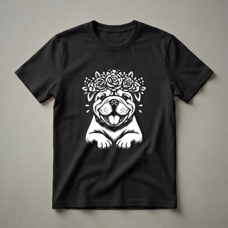 Floral English Bulldog Graphic T-Shirt for Dog Moms and Dads