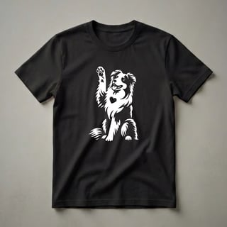 Australian Shepherd Dog Paw Raised Heart Graphic T-Shirt for Dog