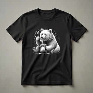 Bear Eating Honey Graphic T-Shirt for Wildlife Lovers