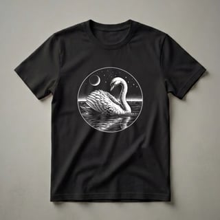 Elegant Swan Vintage Engraving Graphic T-Shirt for Bird Lovers