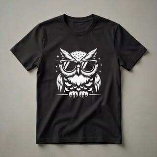 Cool Owl Wearing Sunglasses Graphic Art T-Shirt for Bird Lovers