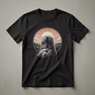 Vintage Pekingese Dog Retro Sunset Graphic T-Shirt for Dog Lovers