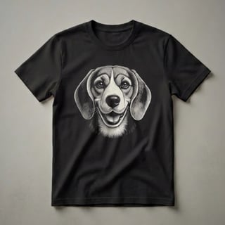 Beagle Dog Face Scratchboard Art T-Shirt for Dog Lovers