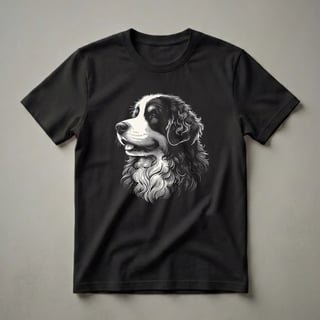 Bernese Mountain Dog Vintage Line Art Graphic T-Shirt for Dog Lovers