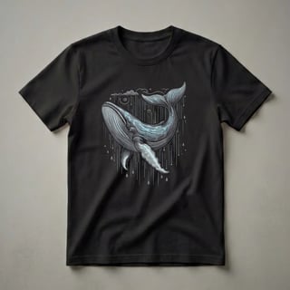 Blue Whale Graphic Art T-Shirt for Ocean Lovers and Marine Life