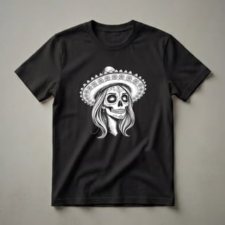 Sugar Skull Sombrero Graphic T-Shirt for Women