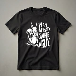 Squirrel 'Plan Ahead, Gather Wisely' Graphic T-Shirt for Wildlife