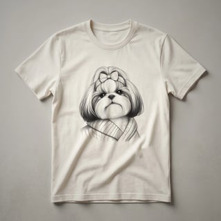 Shih Tzu Mom Floral Crown Graphic T-Shirt for Dog Lovers
