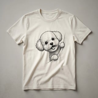 Bichon Frise Peeking Floral Graphic T-Shirt for Dog Lovers