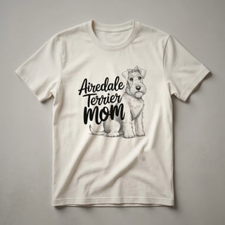 Airedale Terrier Mom Floral Graphic T-Shirt for Dog Lovers
