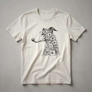 Floral Whippet Dog Silhouette Graphic T-Shirt for Dog Lovers