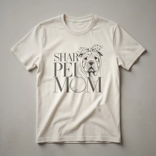 Chinese Shar Pei Mom Distressed Dog Portrait T-Shirt for Women