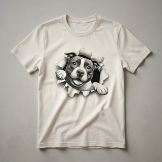 Staffordshire Bull Terrier Peeking Dog Graphic T-Shirt for Staffy