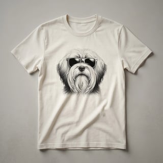 Tibetan Terrier Dad American Flag Sunglasses Graphic T-Shirt for Men