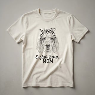 English Setter Mom Vintage Portrait Graphic T-Shirt for Women