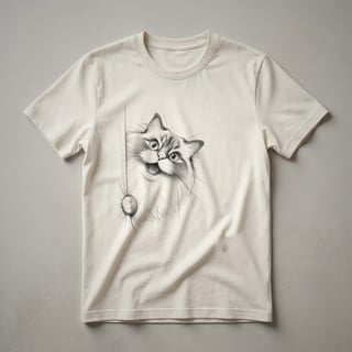 Funny Ragdoll Cat Peeking Retro Graphic T-Shirt for Cat Lovers