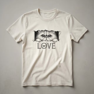 Persian Cat Face Graphic T-Shirt for Cat Lovers