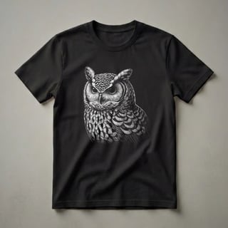 Great Horned Owl Vintage Sketch Graphic T-Shirt for Bird Lovers