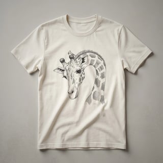 Giraffe and Bird Graphic T-Shirt for Animal Lovers