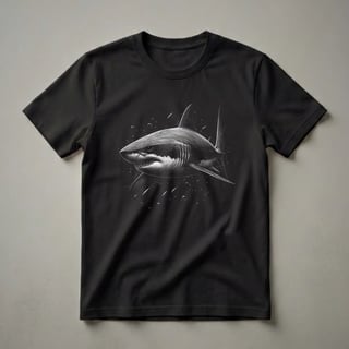 Great White Shark Detailed Illustration Graphic T-Shirt for Ocean