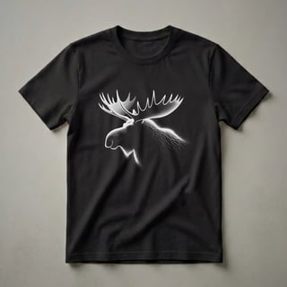 Striking Moose Head Stippled Art Graphic T-Shirt for Wildlife Lovers