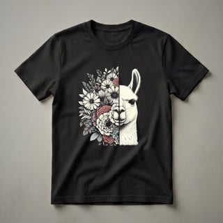 Retro Floral Llama Alpaca Graphic T-Shirt for Animal Lovers