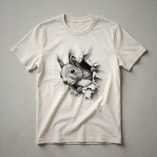 Squirrel Peeking Graphic T-Shirt for Woodland Wildlife Lovers