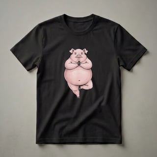 Funny Pig Doing Tree Pose Yoga Graphic T-Shirt for Yoga Lovers