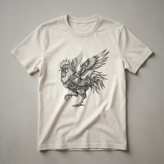Steampunk Rooster Mechanic Graphic T-Shirt for Tradesmen and Farmers