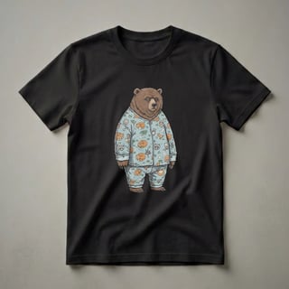 Funny Sleepy Bear Woodland Creatures Pajama Shirt for Men and Women