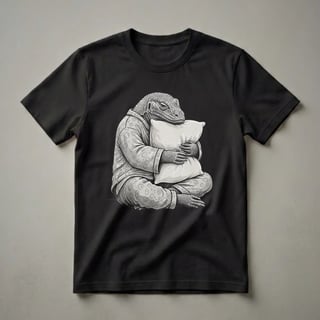 Funny Sleepy Komodo Dragon Graphic T-Shirt for Pajama Lovers