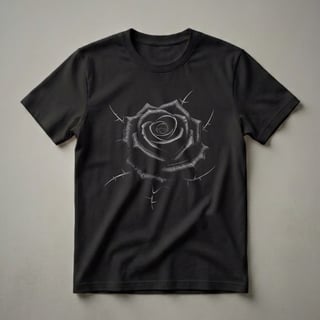 Black Rose with Thorns Gothic Graphic T-Shirt for Nature Lovers