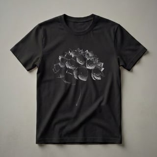 Black Hydrangea Goth Floral Graphic T-Shirt for Nature Lovers