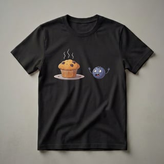 Funny Blueberry Muffin and Scared Blueberry Graphic T-Shirt for Bakers
