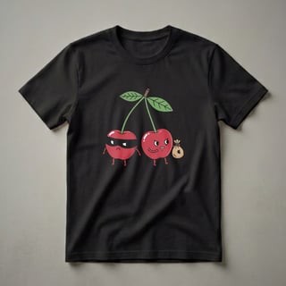 Funny Cherry Bandit Dark Comedy Graphic T-Shirt for Foodies